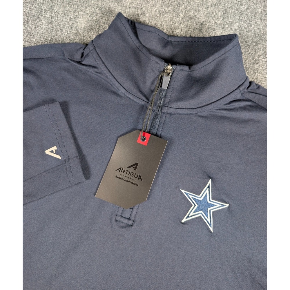 Dallas Cowboys Antigua 1/4‎ Zip Pullover Mens Medium Navy Blue Performance NWT